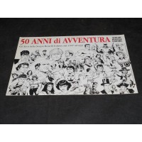50 ANNI DI AVVENTURA - EROI BONELLI stampa su cartoncino di Claudio Villa - 1997