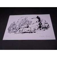 TEX WILLER  di Roberto Diso - Litografia firmata 83/120 - cm 40,2 x 30